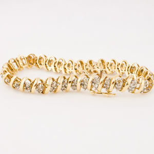 vintage gold diamond tennis bracelet 