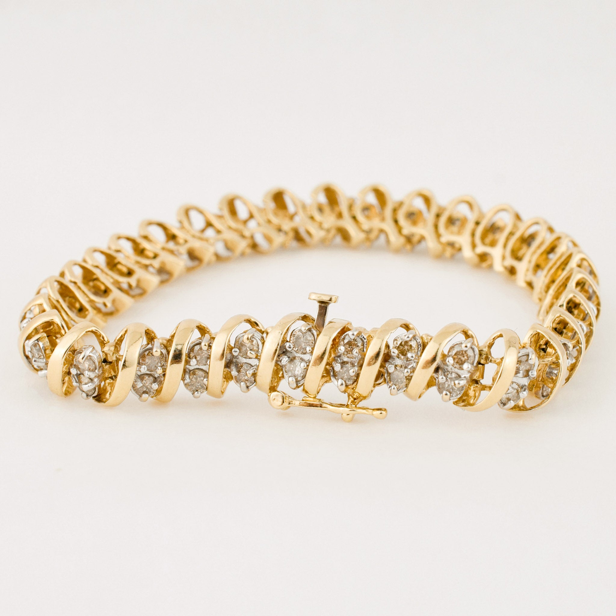 vintage gold diamond tennis bracelet 