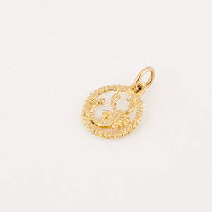 vintage gold scorpio charm pendant 