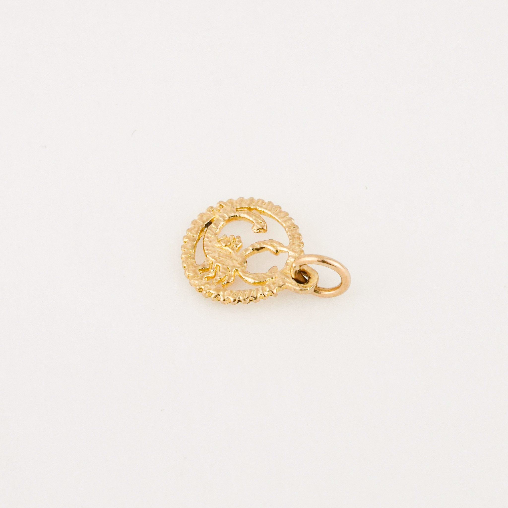 vintage gold scorpio charm pendant 