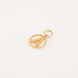 vintage gold 'a' charm pendant 