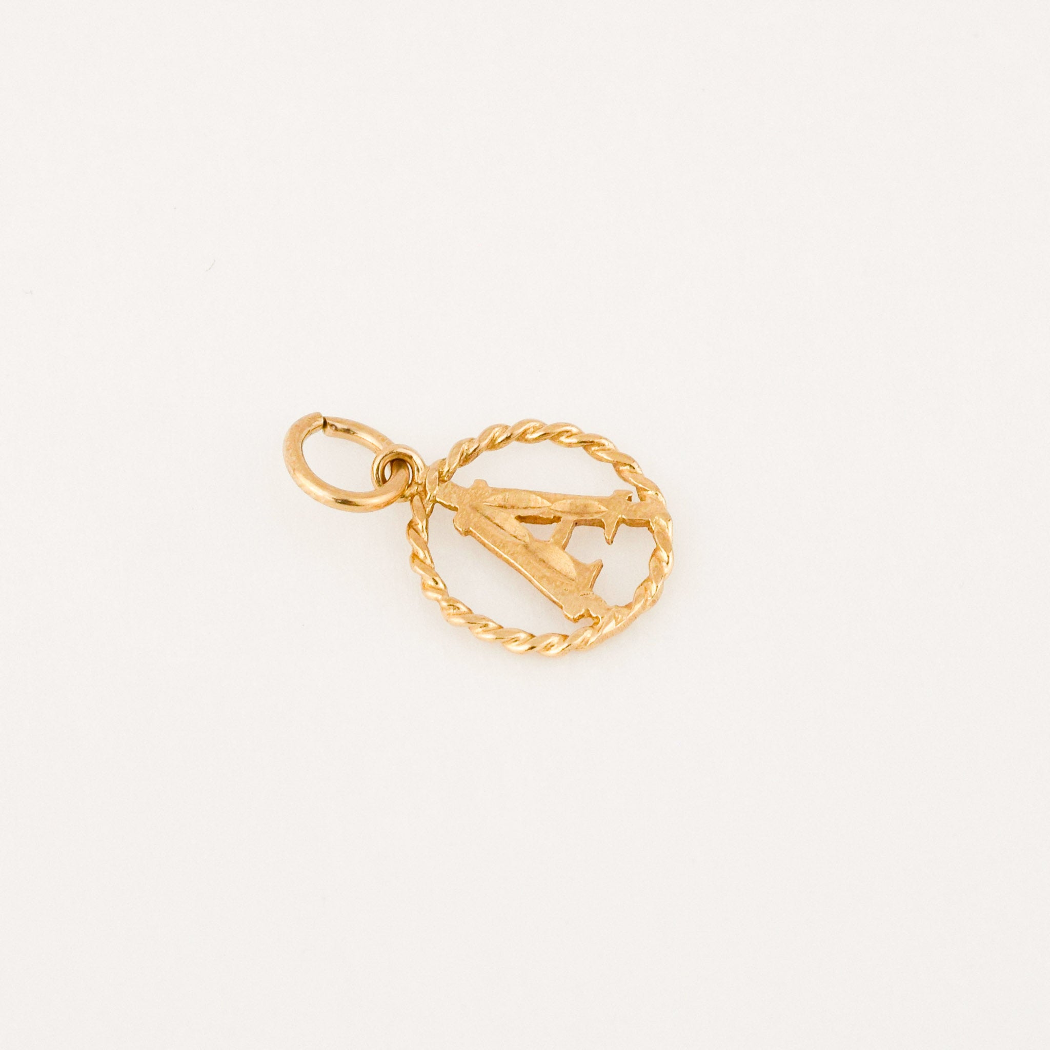 vintage gold 'a' charm pendant 