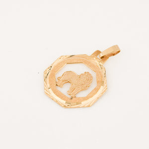 vintage gold leo zodiac charm pendant 