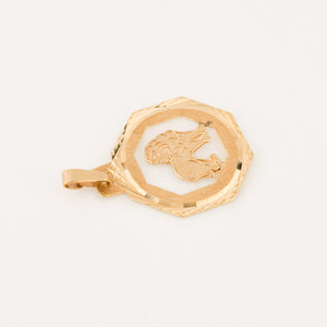 vintage gold leo zodiac charm pendant 