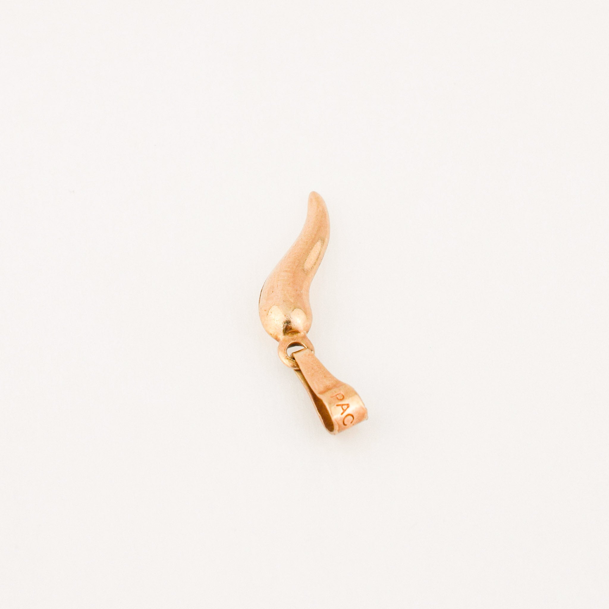 vintage gold cornicello charm pendant 