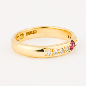 vintage gold ruby and diamond ring