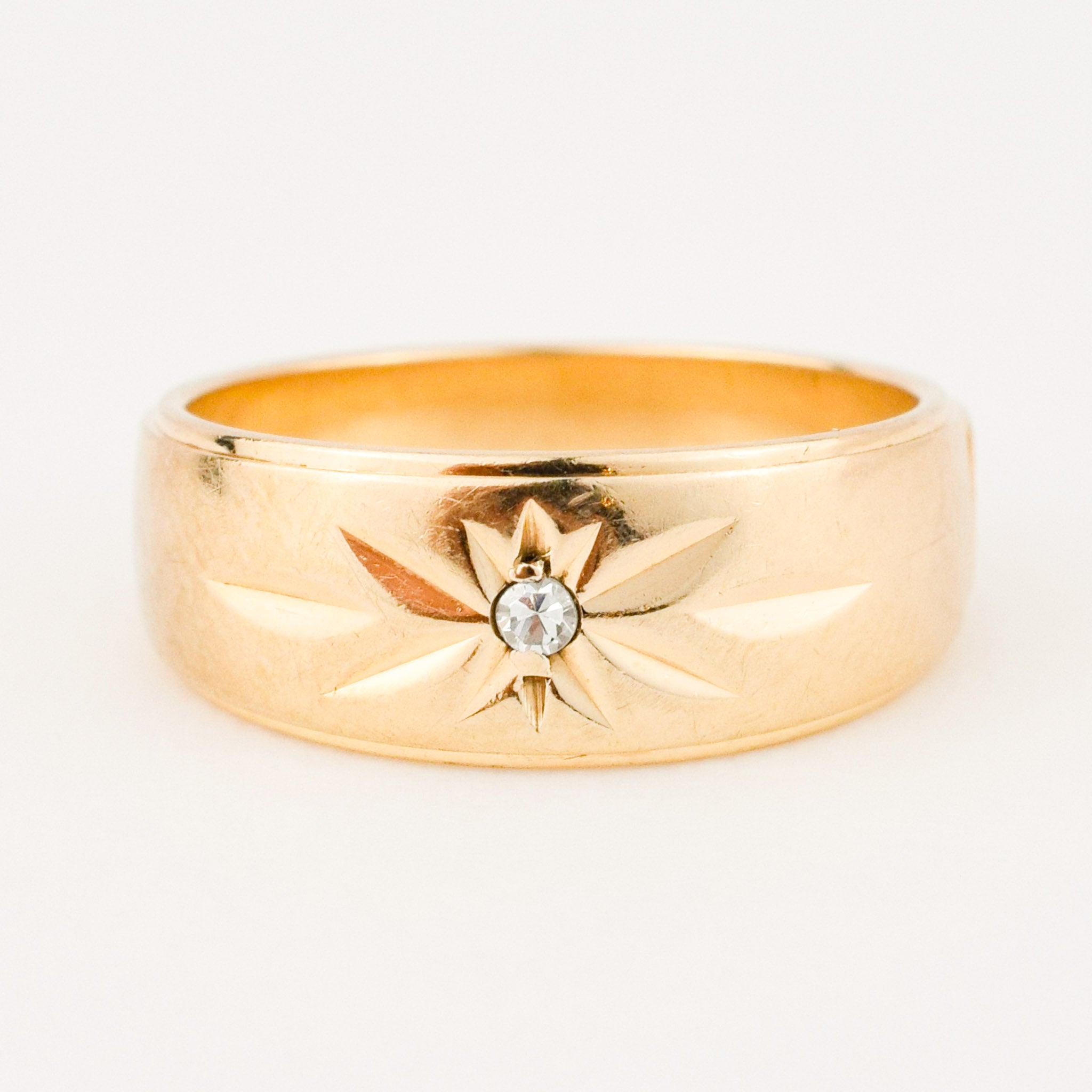 vintage gold starburst diamond ring 