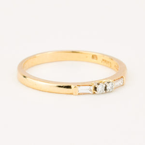 vintage gold mixed diamond band stacking ring