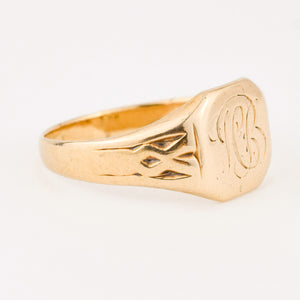 vintage gold 'mb' signet ring