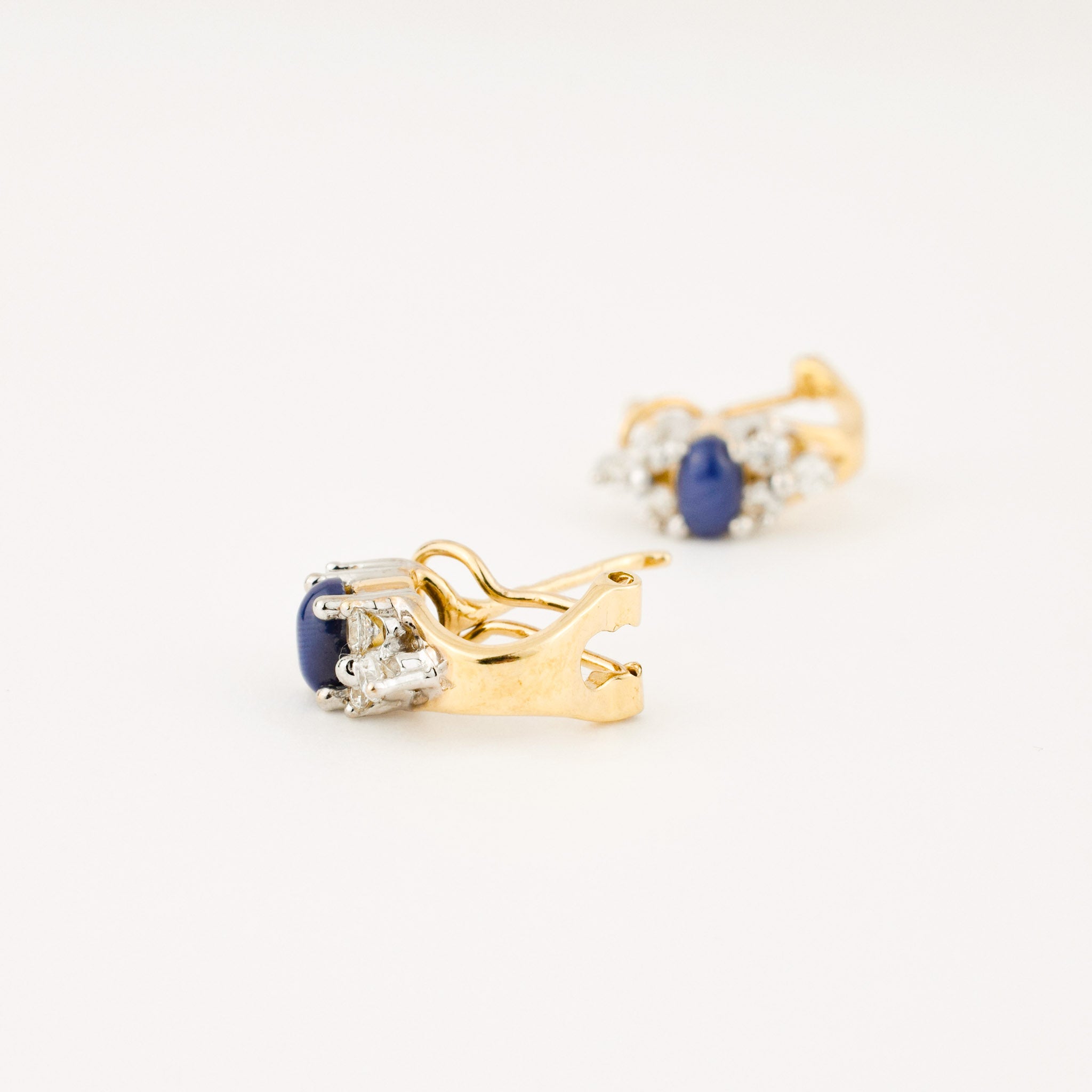 vintage synthetic blue sapphire earrings 