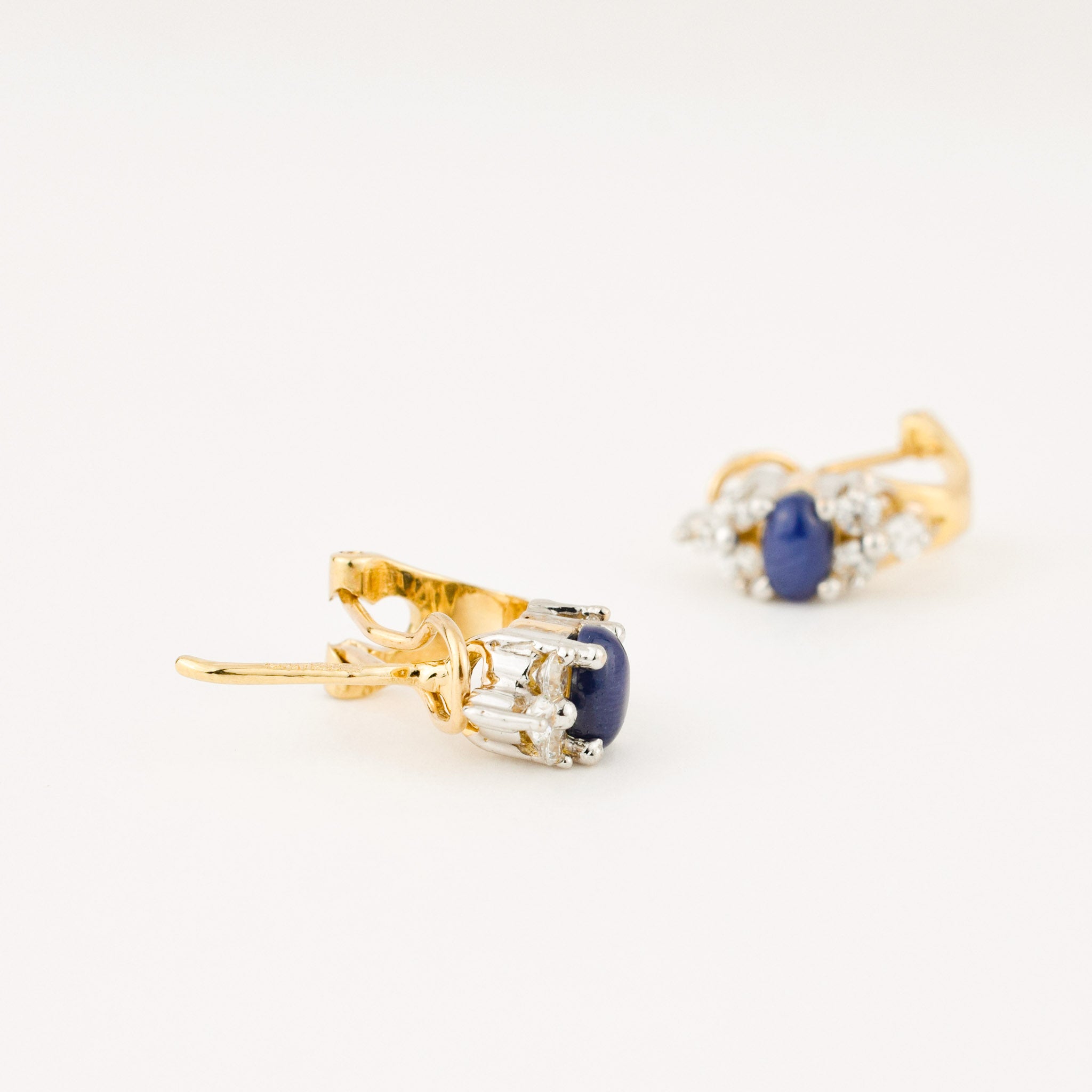 vintage synthetic blue sapphire earrings 