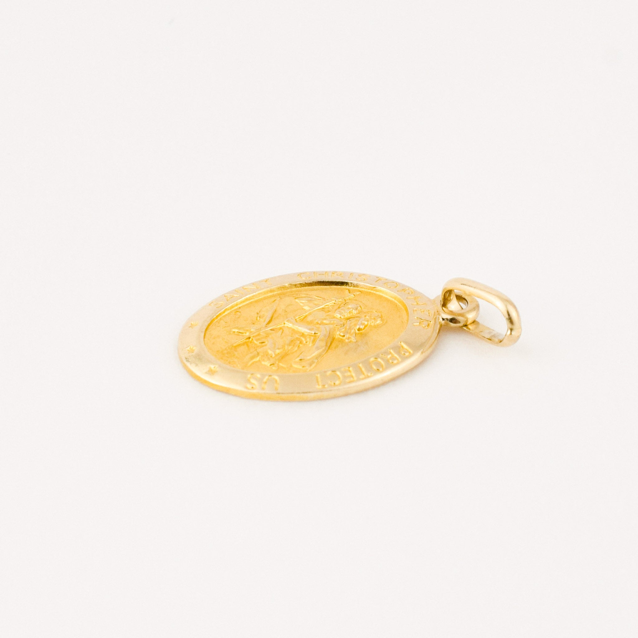 vintage gold saint Christopher pendant 