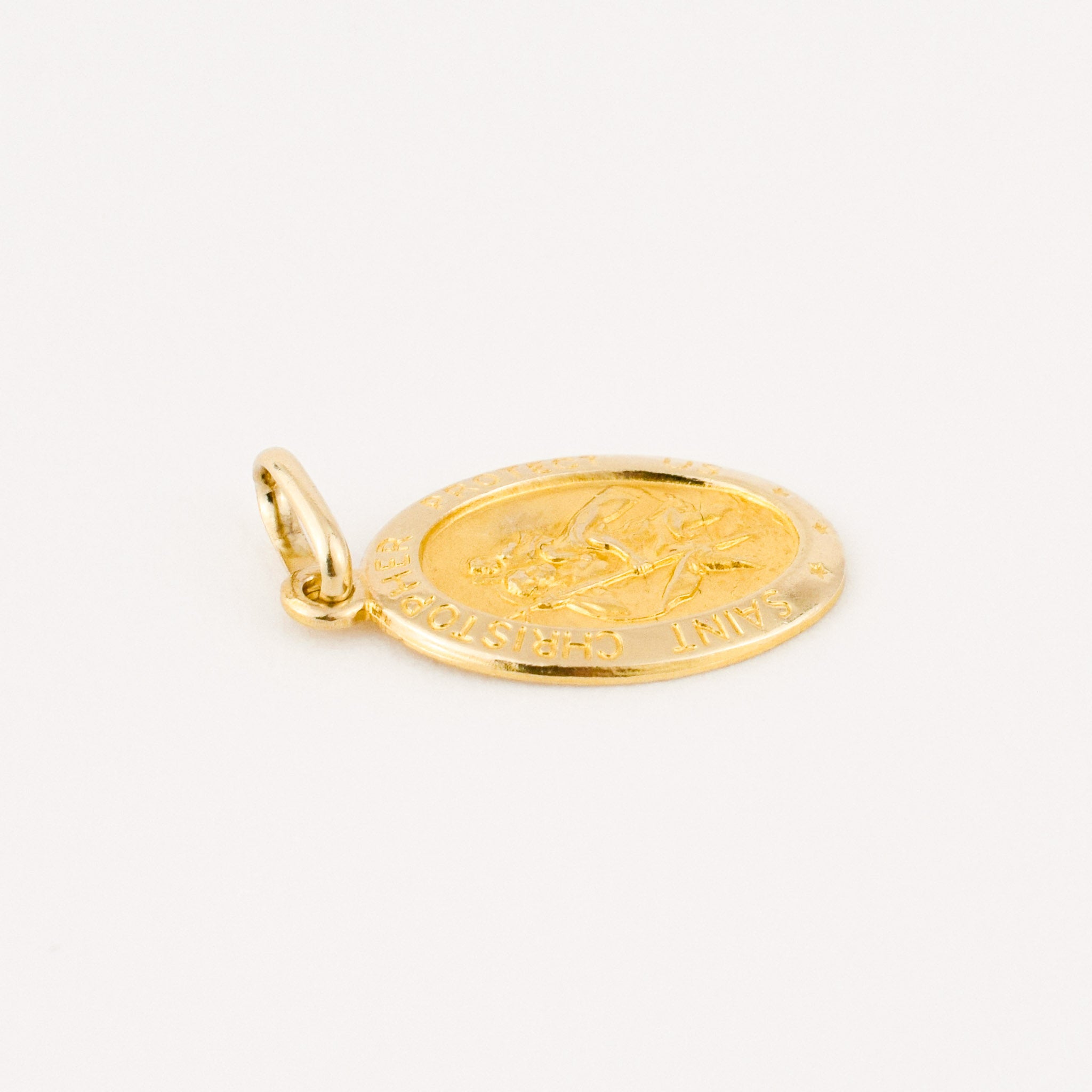 vintage gold saint Christopher pendant 