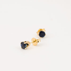 vintage gold sapphire stud earrings 