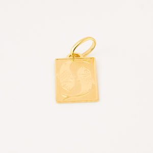 vintage gold pisces zodiac pendant 
