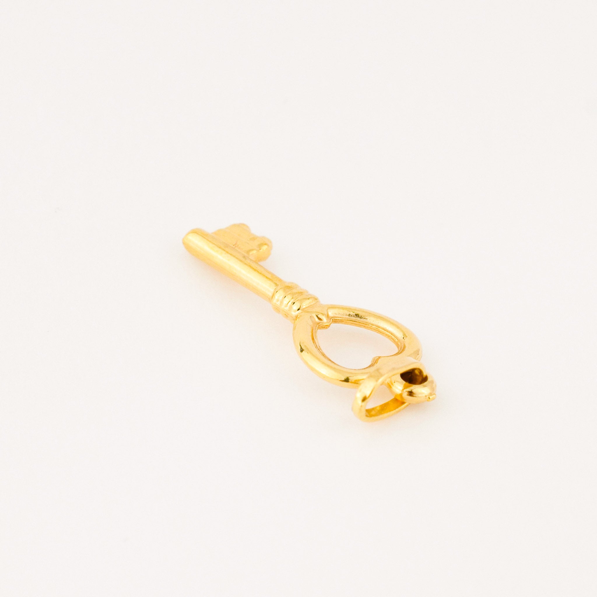 vintage gold heart key pendant