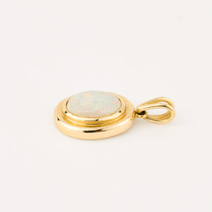 vintage gold Bezel set Opal Pendant 
