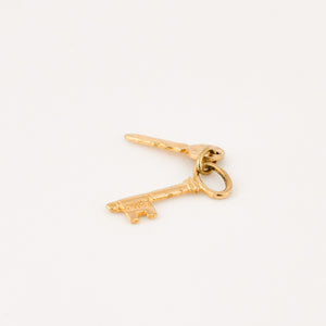 vintage gold double key charm pendant