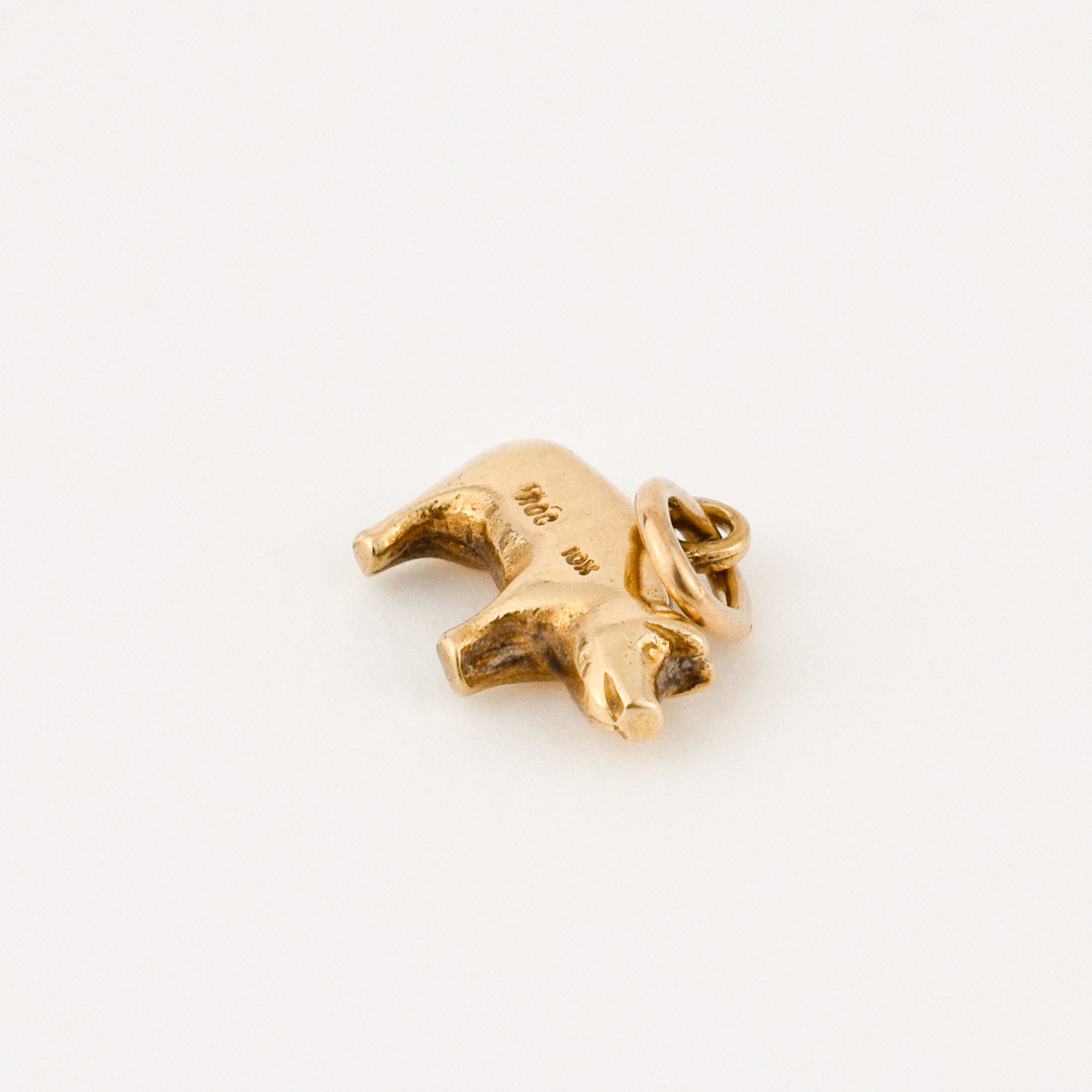 vintage gold pig charm 