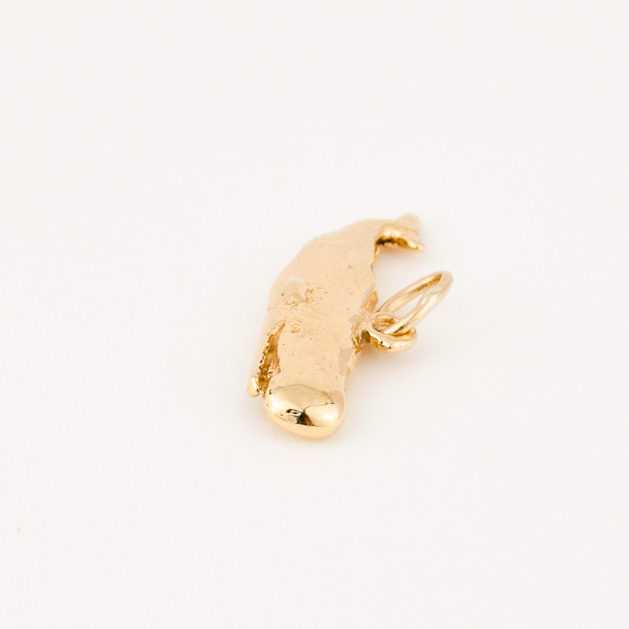 vintage gold whale charm pendant 