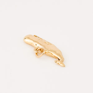 vintage gold whale charm pendant 