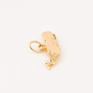 vintage gold whale charm pendant 