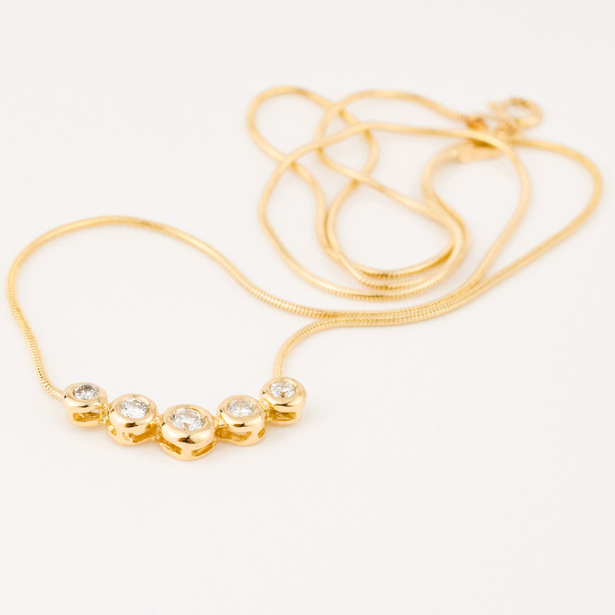 vintage gold graduated diamond necklace 