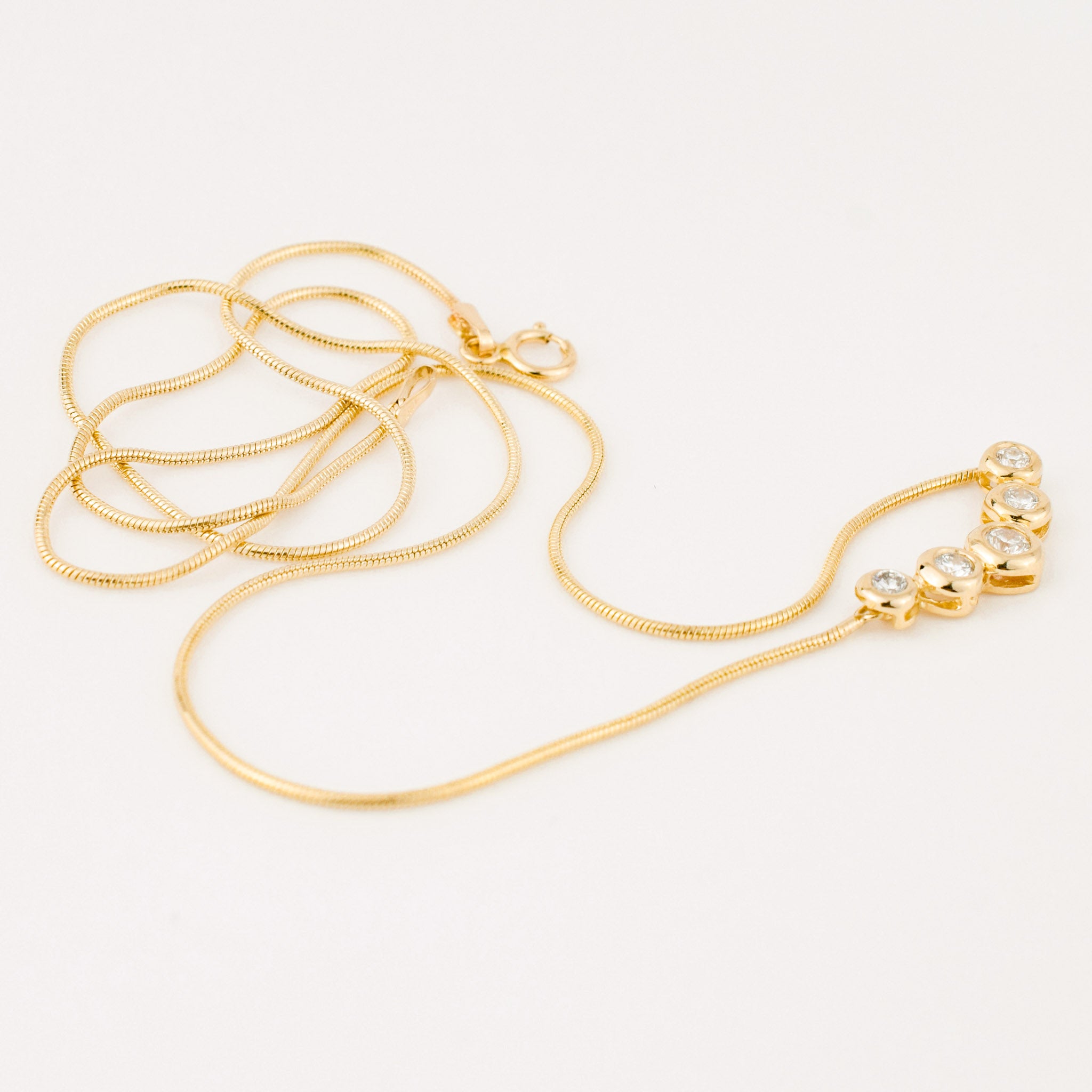 vintage gold graduated diamond necklace 