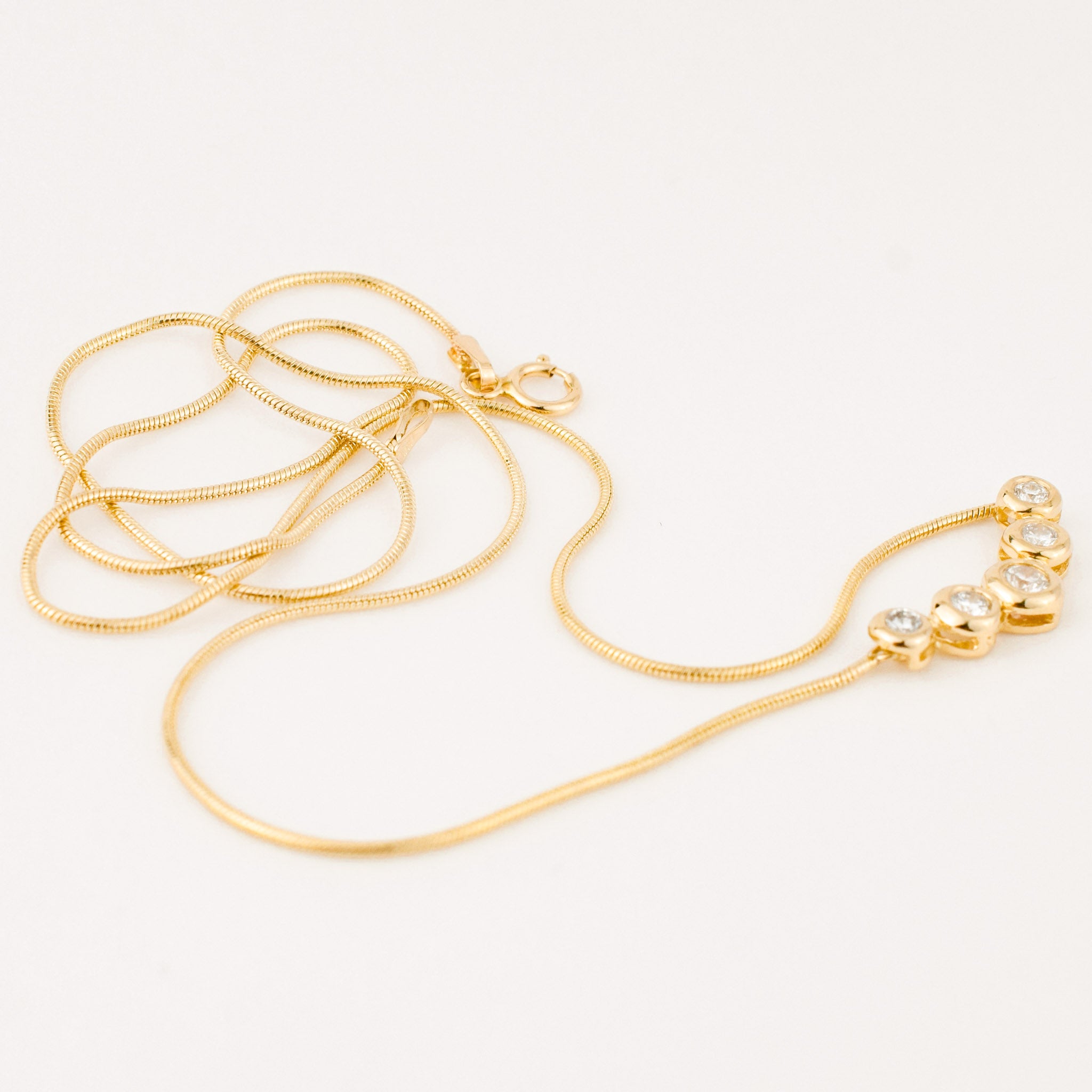 vintage gold graduated diamond necklace 