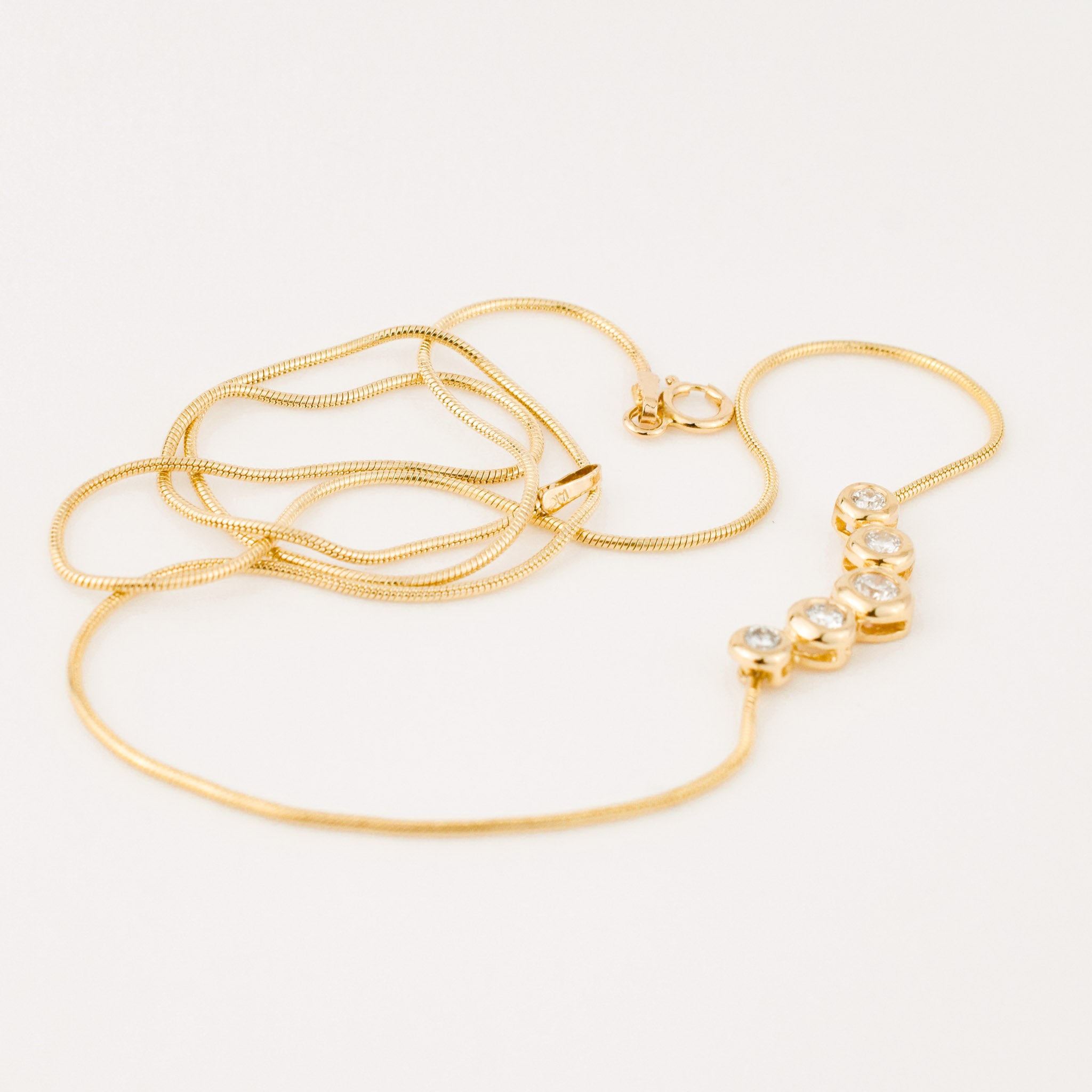 vintage gold graduated diamond necklace 