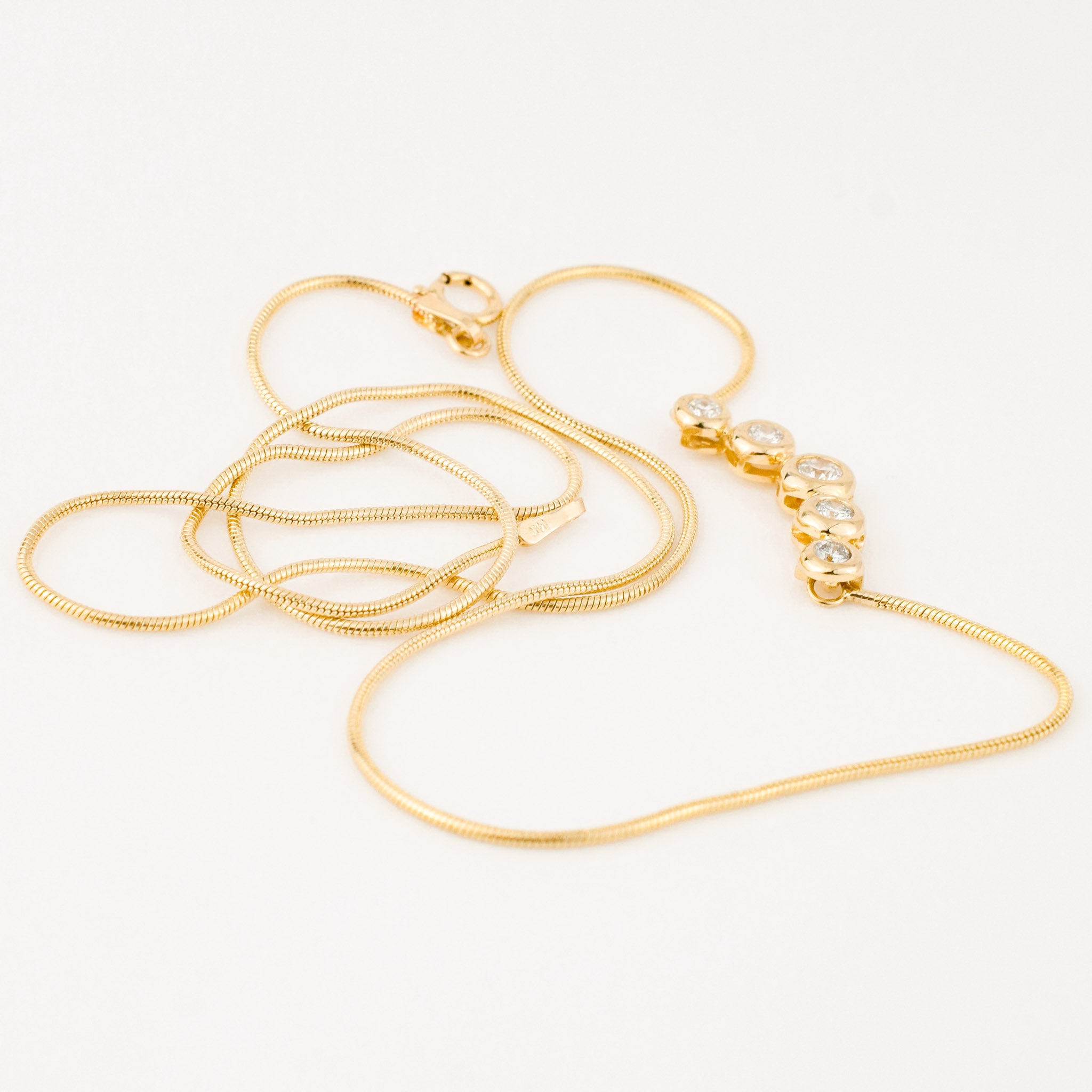 vintage gold graduated diamond necklace 