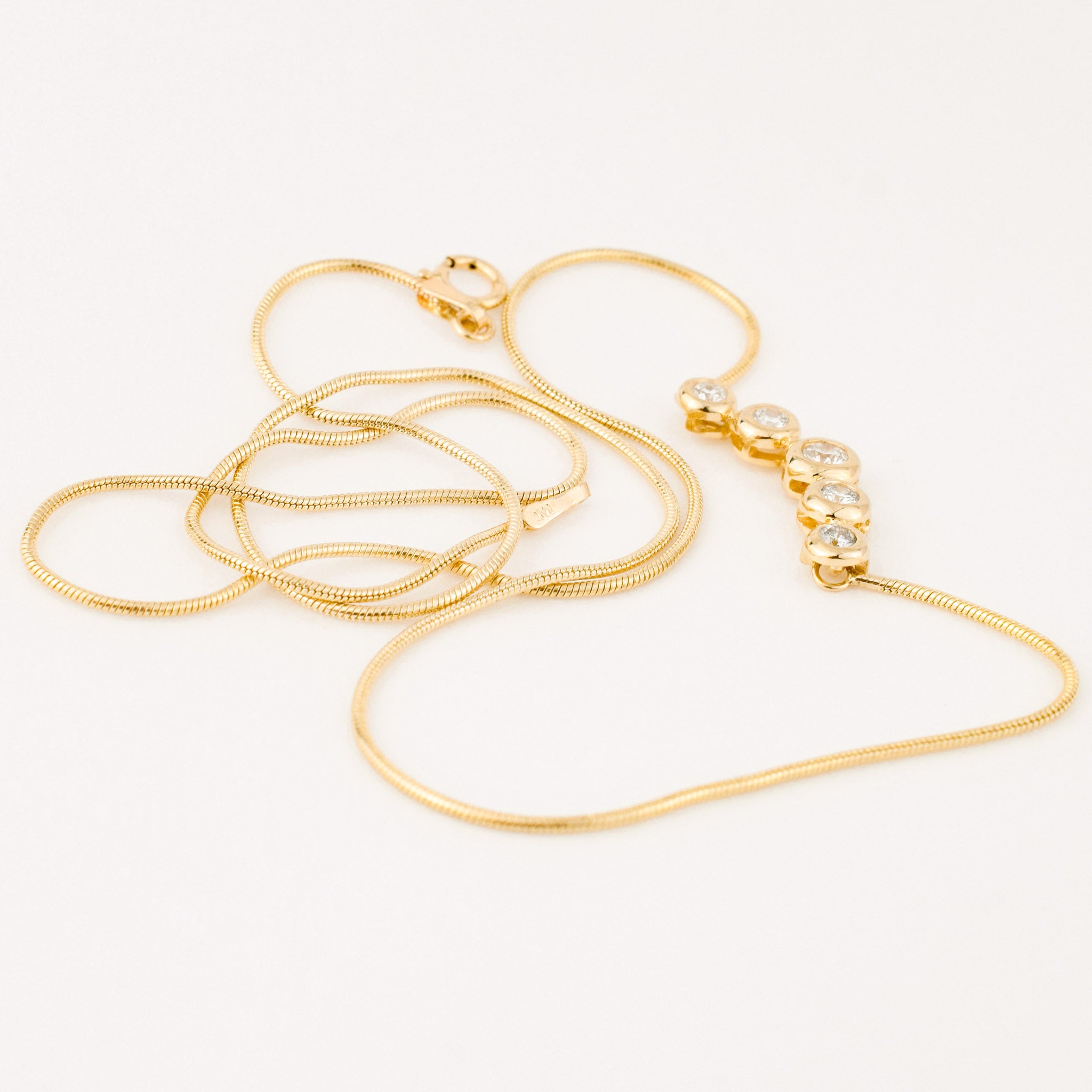 vintage gold graduated diamond necklace 