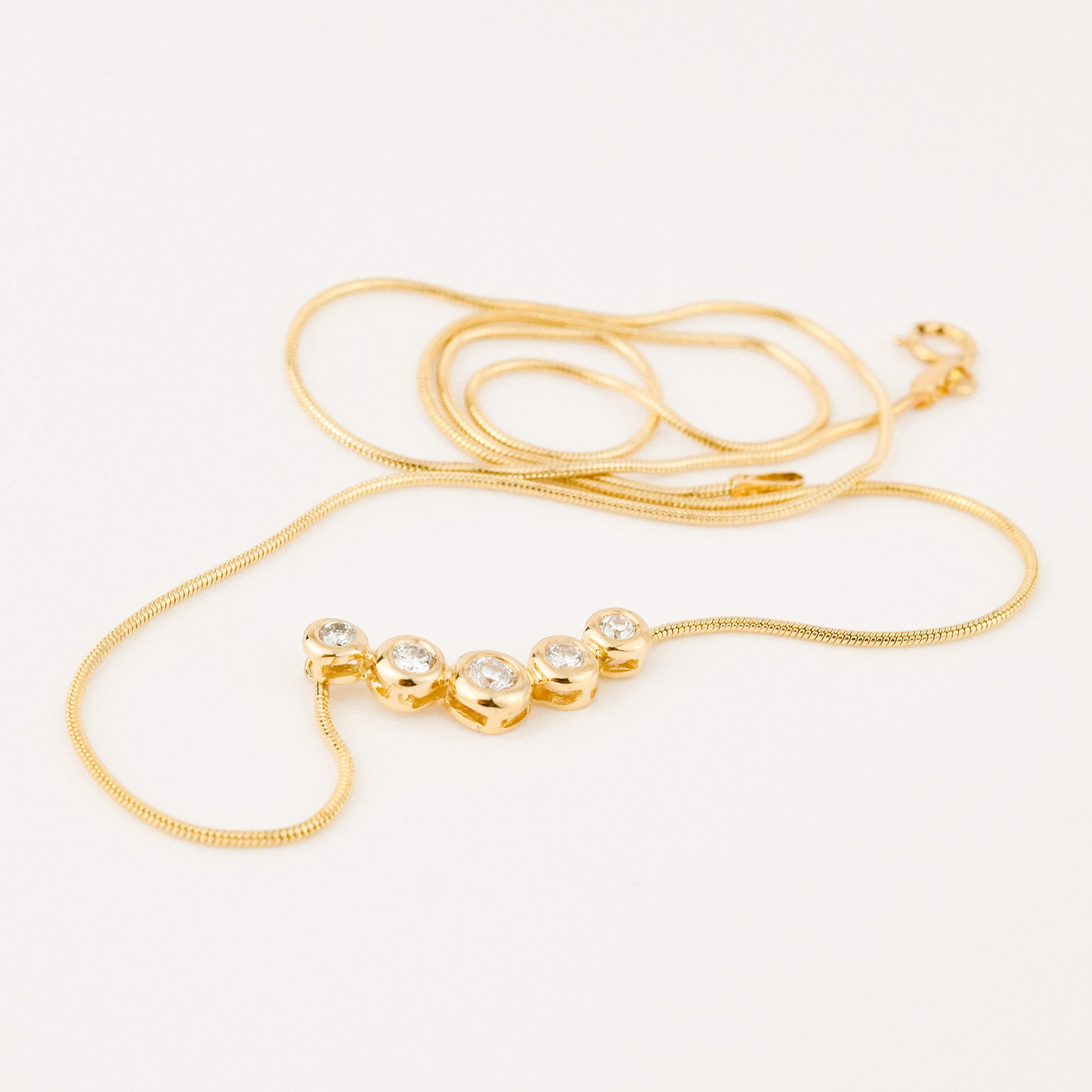 vintage gold graduated diamond necklace 