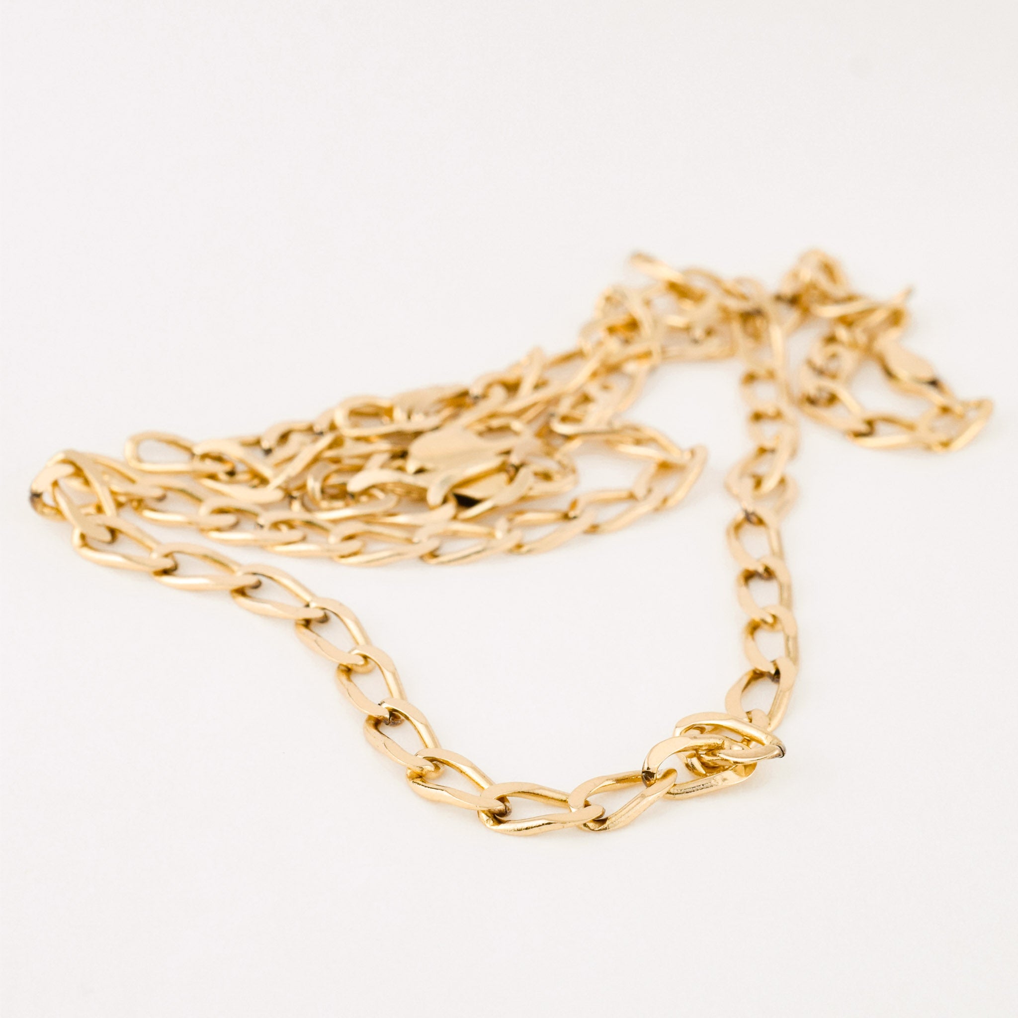 vintage gold unisex chunky curb chain necklace