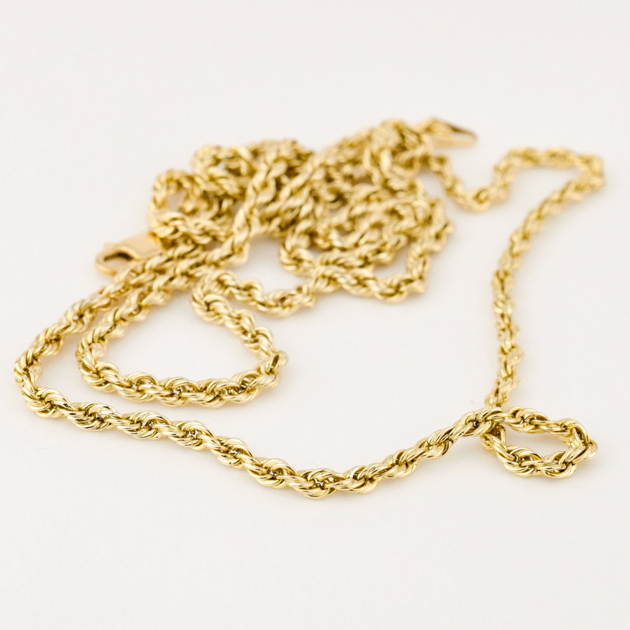 vintage gold 24.5" Rope Chain Necklace  