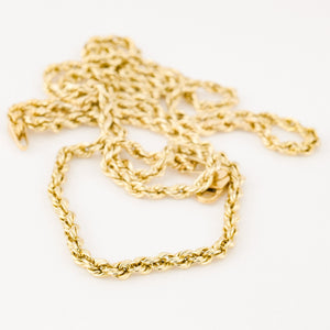 vintage gold 24.5" Rope Chain Necklace  