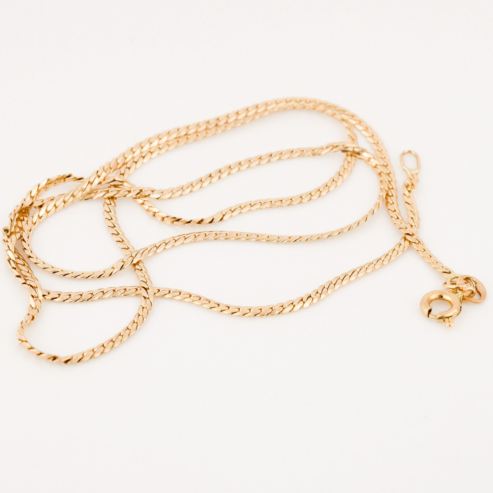 vintage gold 19.5 tight curb chain necklace 