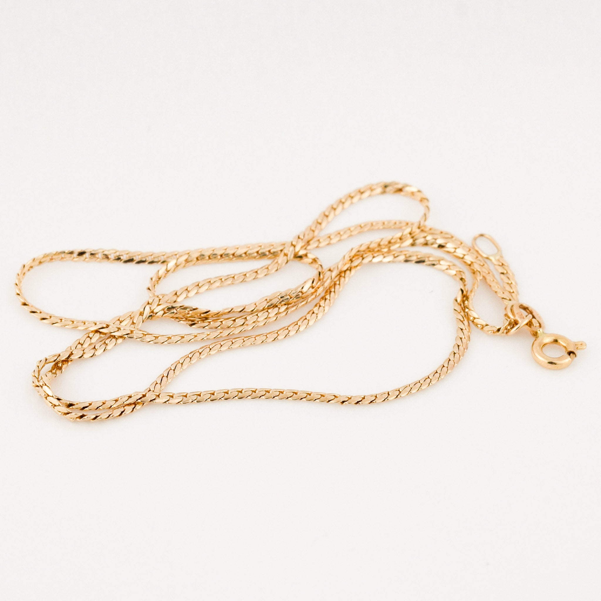 vintage gold 19.5 tight curb chain necklace 
