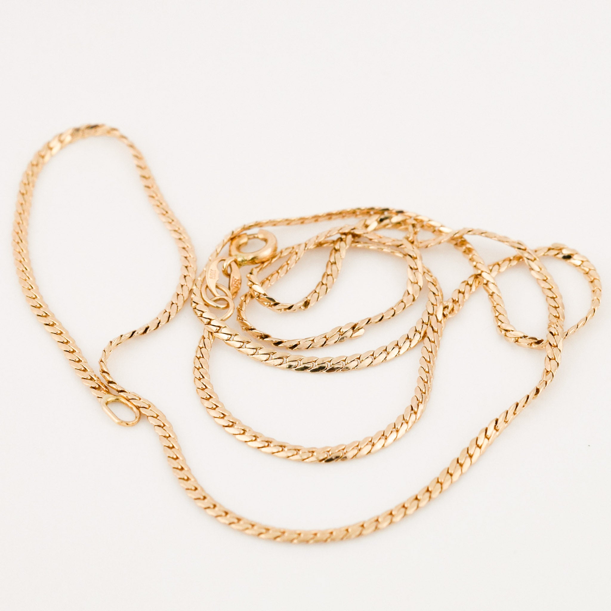 vintage gold 19.5 tight curb chain necklace 
