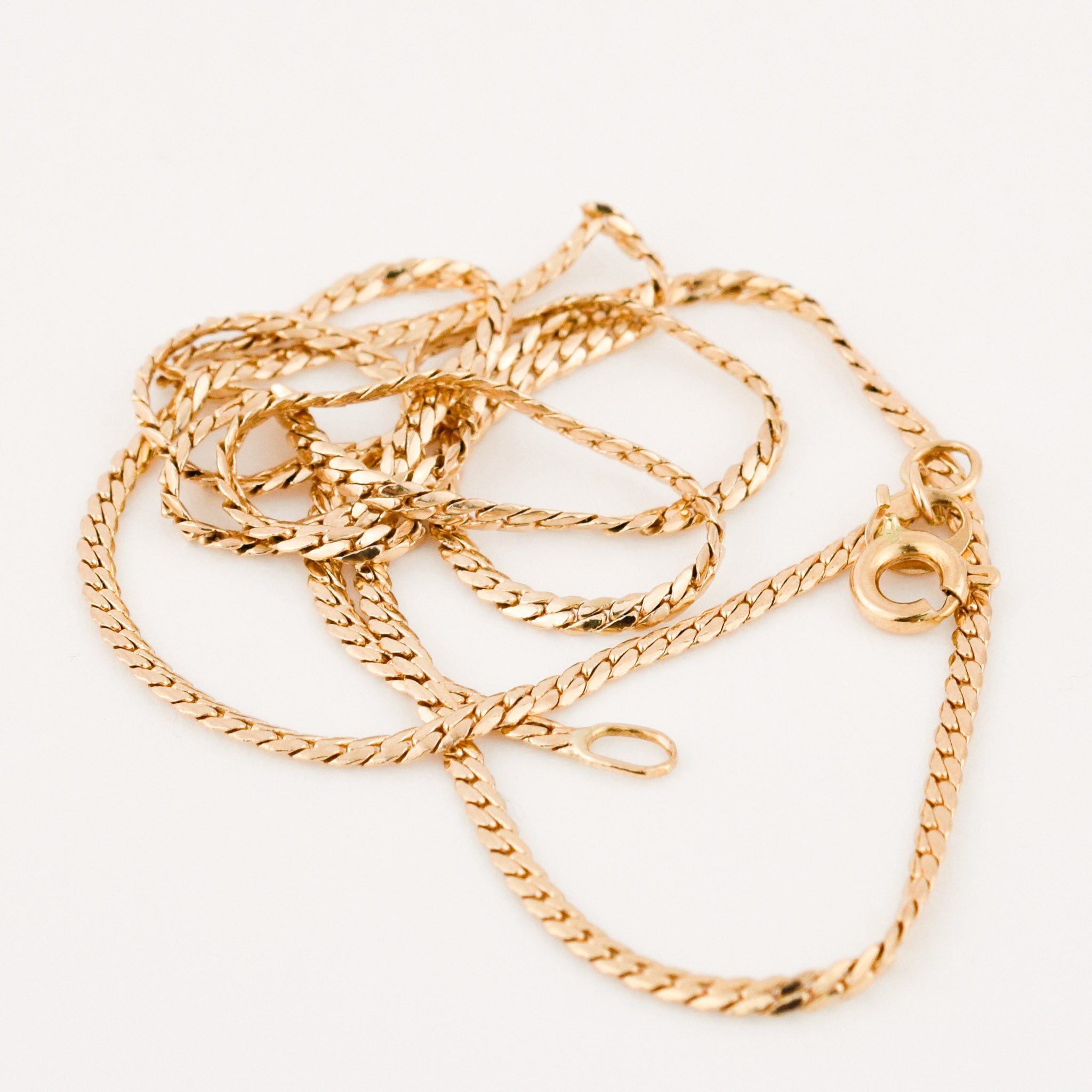 vintage gold 19.5 tight curb chain necklace 