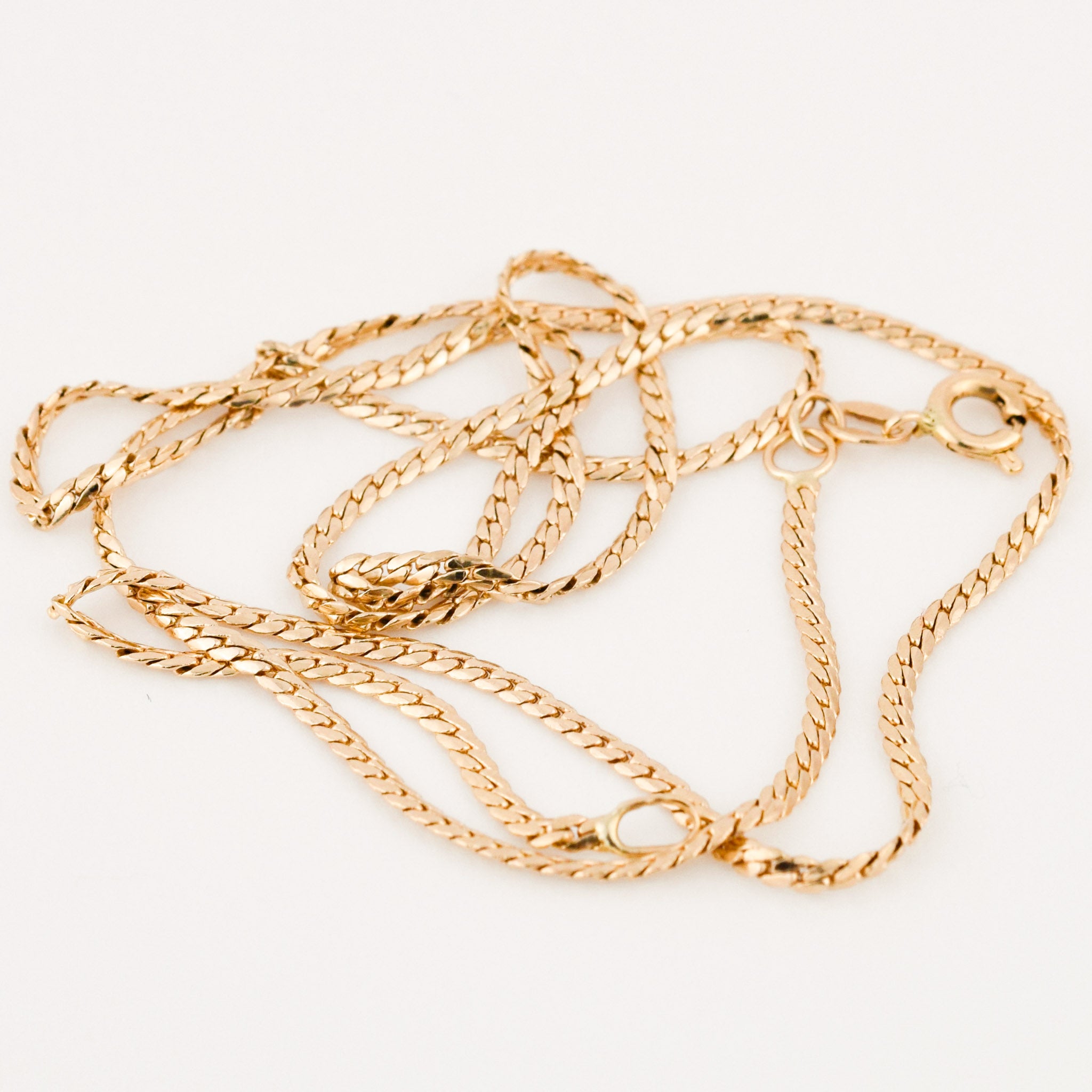 vintage gold 19.5 tight curb chain necklace 