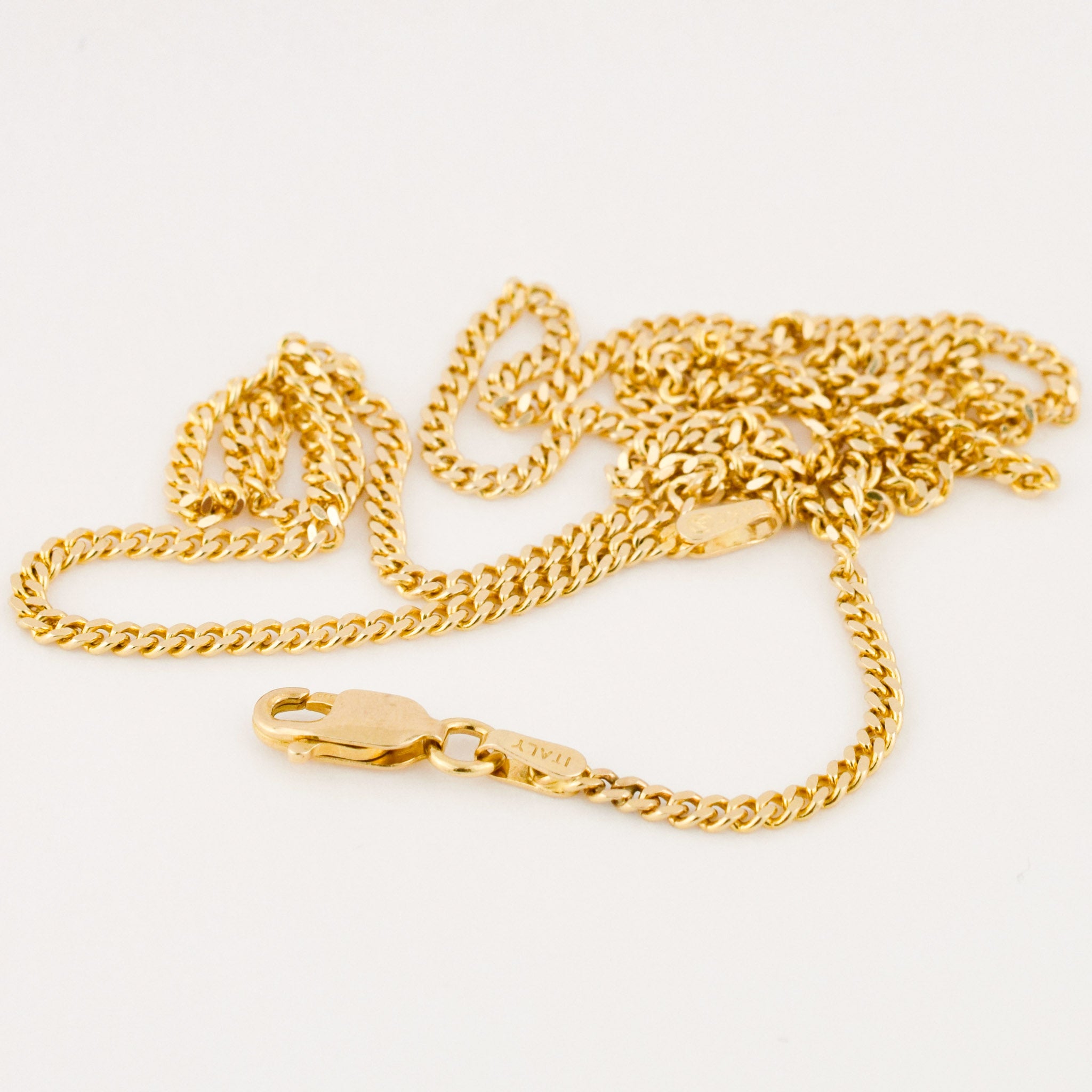 vintage gold 20.5" curb chain necklace