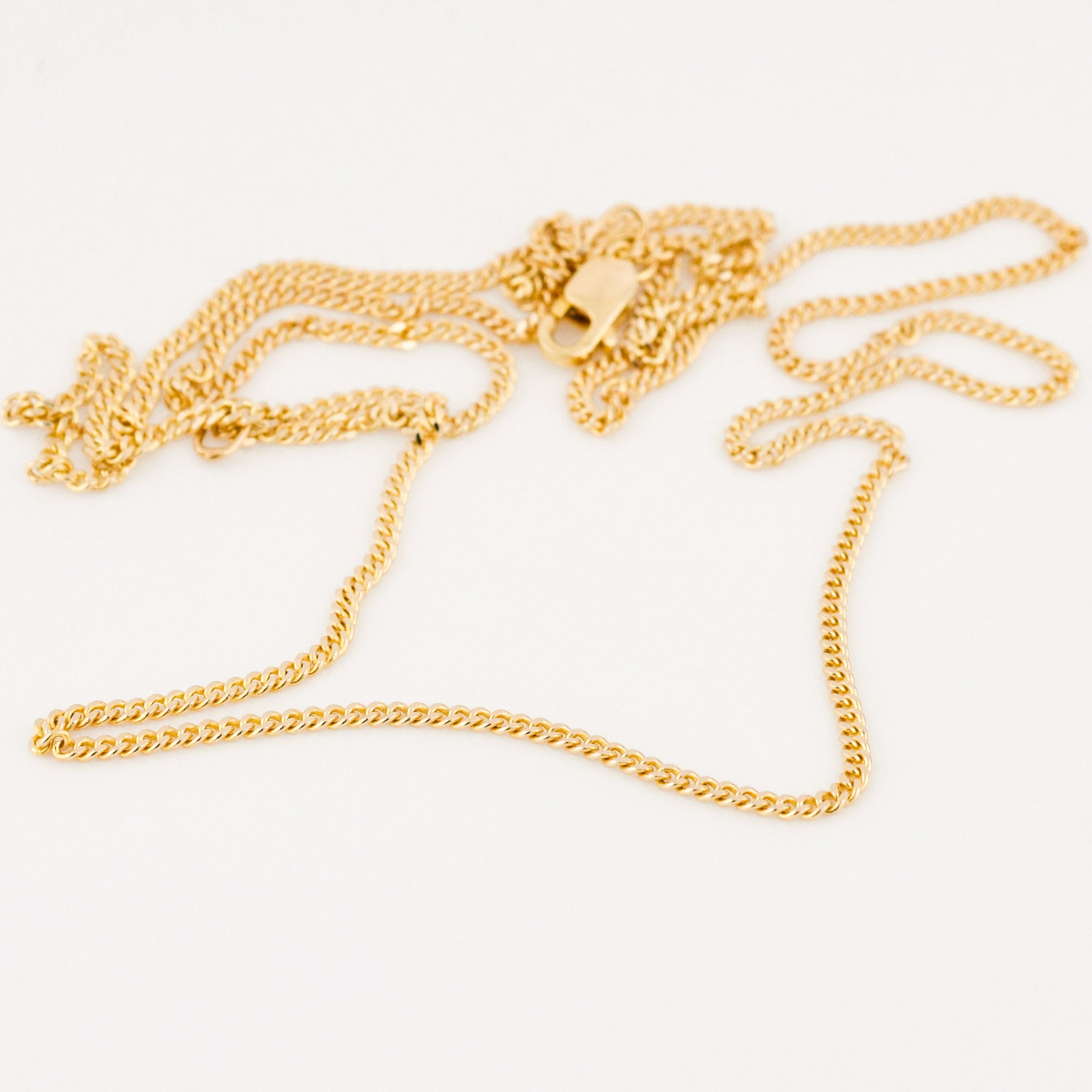 vintage gold 20" curb chain necklace