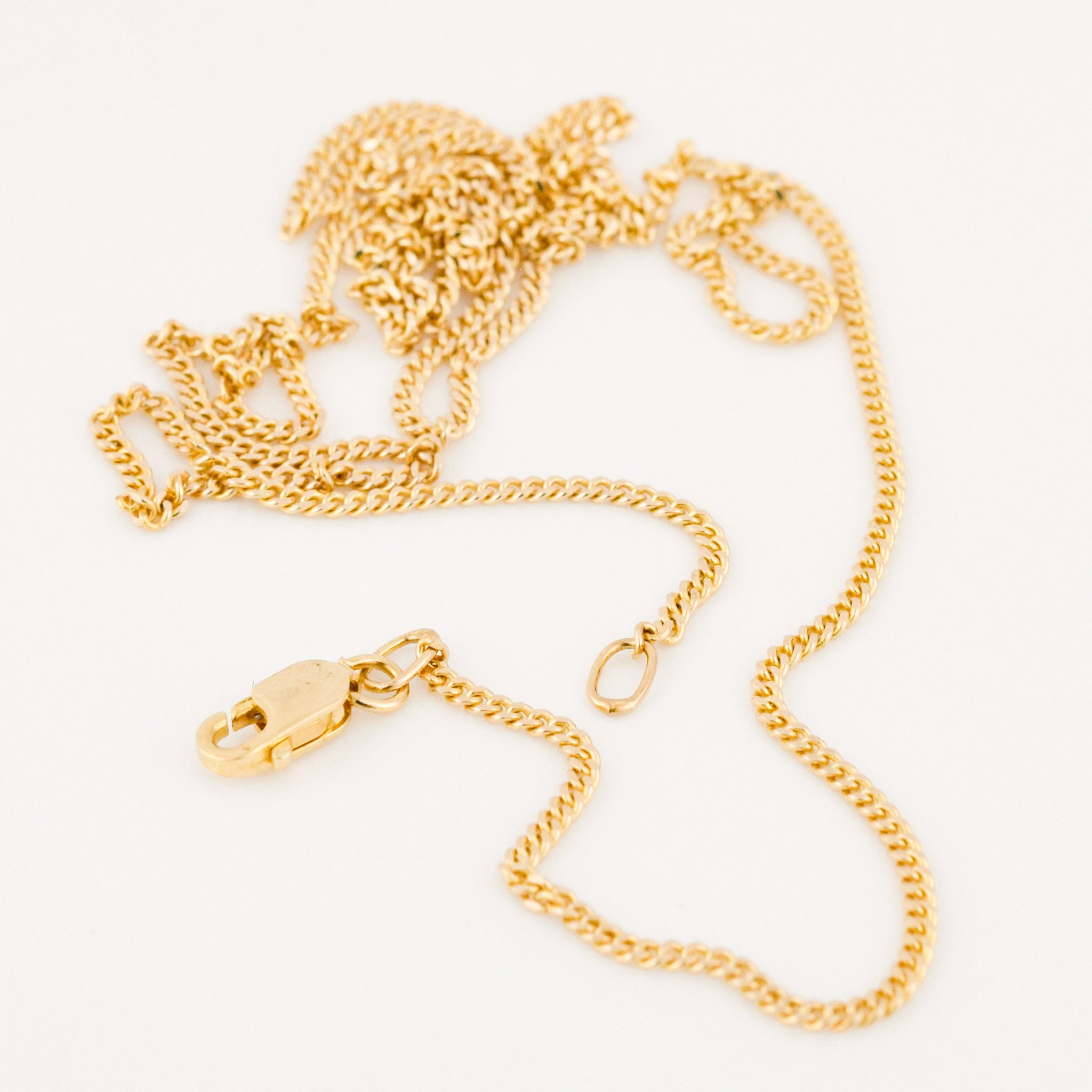 vintage gold 20" curb chain necklace