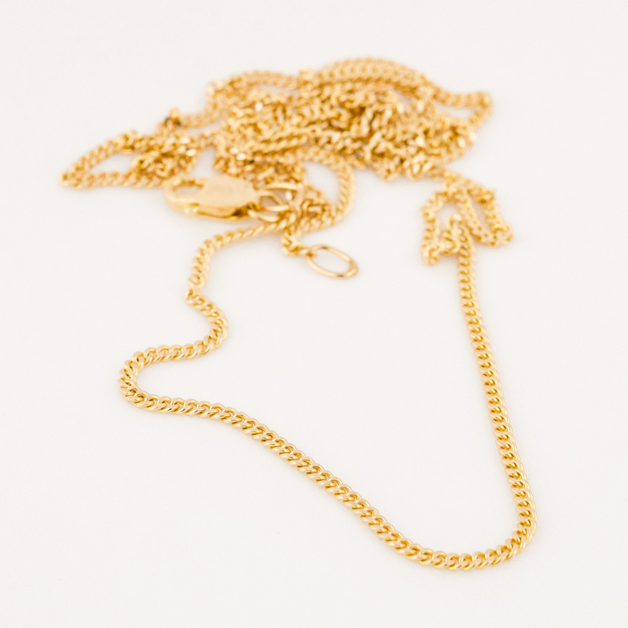 vintage gold 20" curb chain necklace