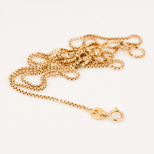 vintage gold 22" box chain necklace