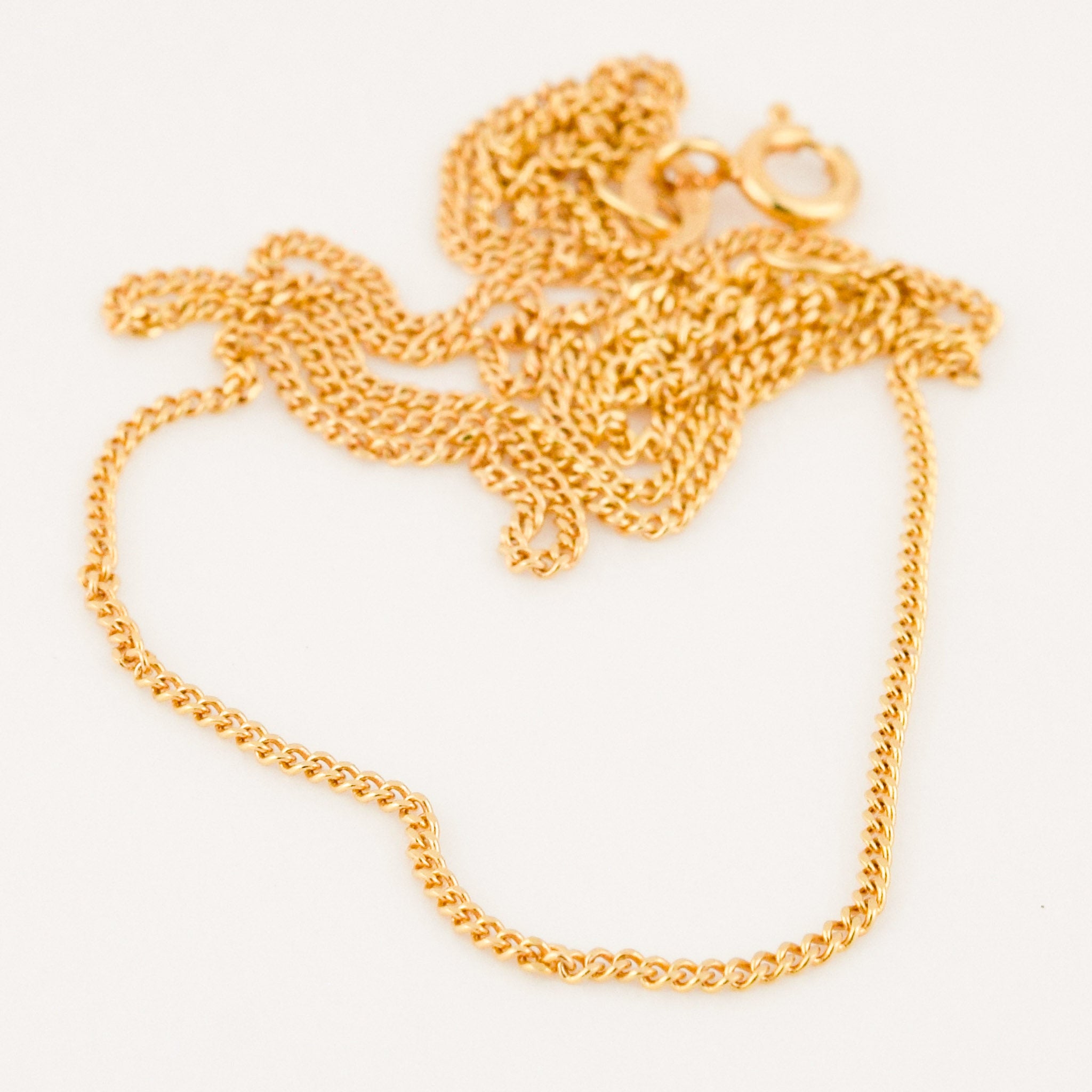 vintage gold 20" curb chain necklace 