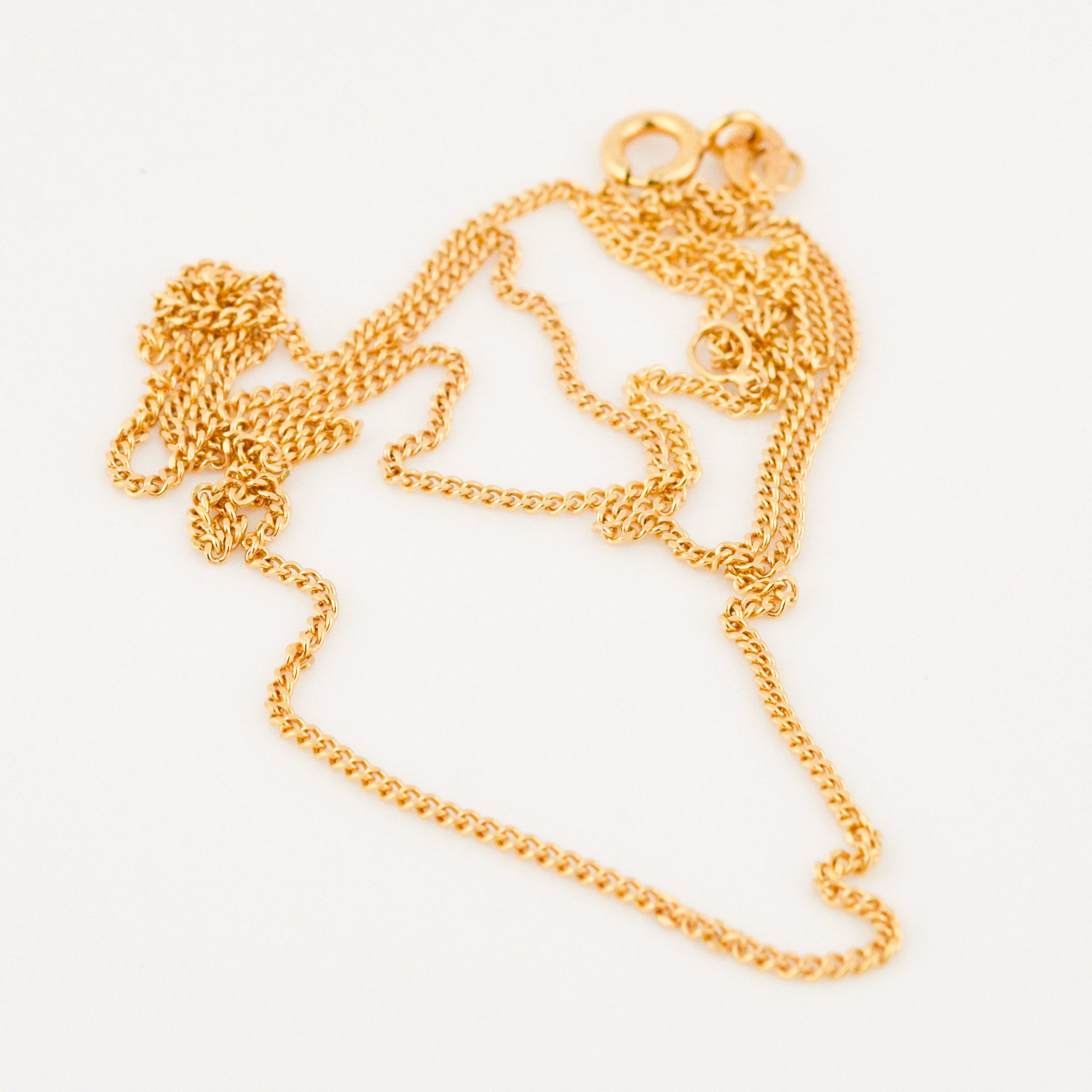vintage gold 20" curb chain necklace 