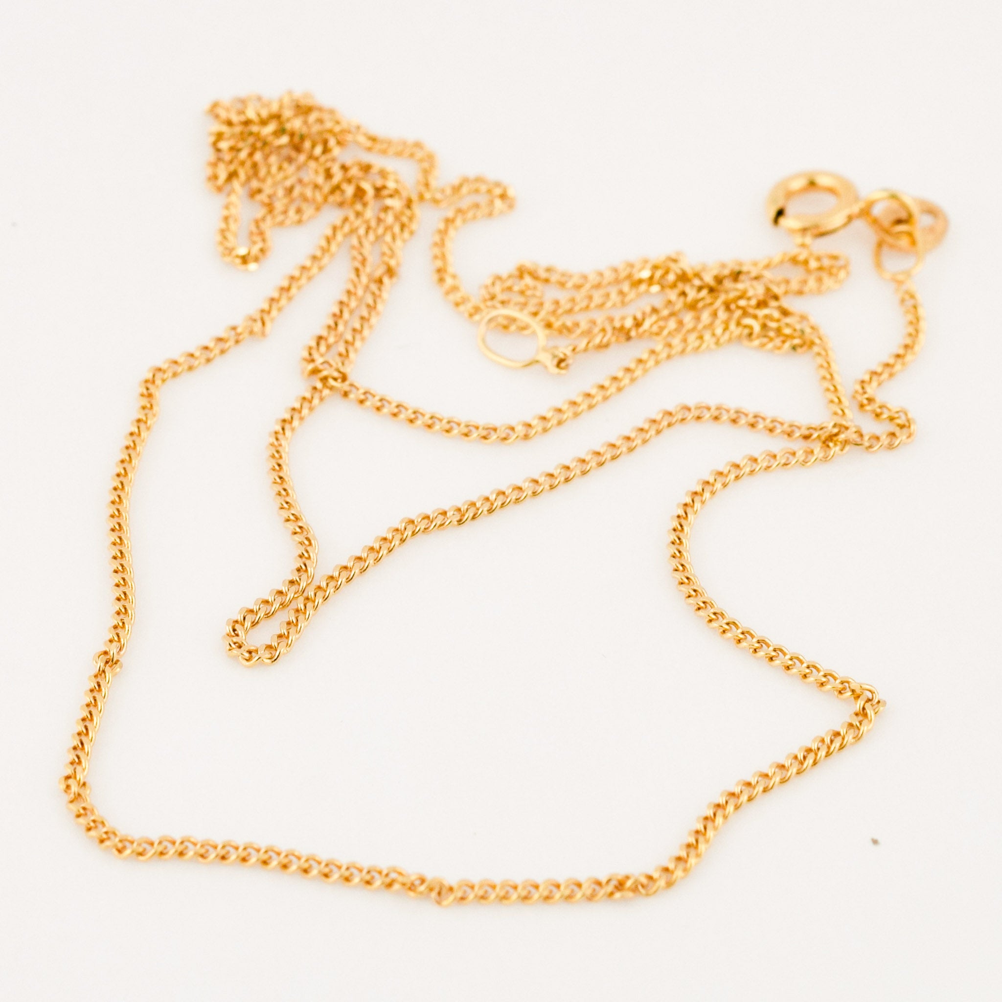 vintage gold 20" curb chain necklace 