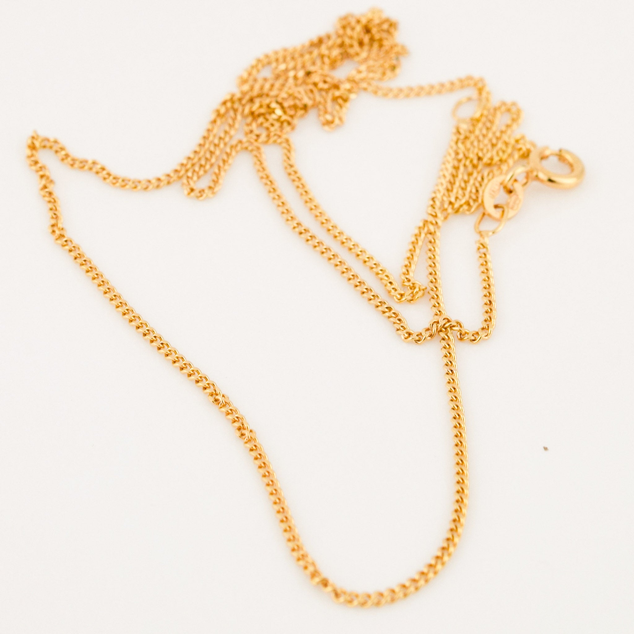 vintage gold 20" curb chain necklace 